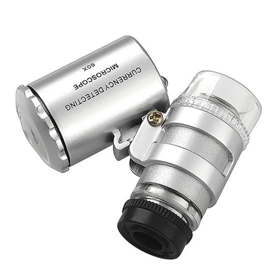 Mini Loupe de Microscope de Poche pour Microscope à LED 60X, Loupe à Main Mini Loupe de Microscope de Poche Détecteur de Monnaie UV Loupe de Bijoutier avec Lumière LED(le noir Mini Loupe de Microscope de Poche pour Microscope à LED 60X, Loupe à Main Mini Loupe de Microscope de Poche Détecteur de Monnaie UV Loupe de Bijoutier avec Lumière LED(le noir