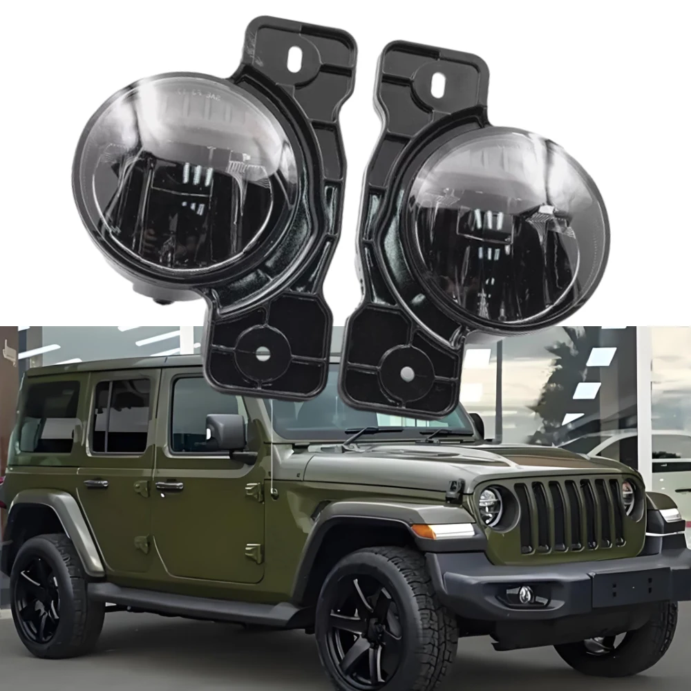 2Pcs LED Fog Driving Lights for Jeep Wrangler JK 2017-2018 JL 18-21 Gladiator JT 68304048AA 68304048AB 68304048AC Car Parts