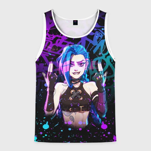 Hot Men's Tank Tops Arcane League Jinx 3D Print Sleeveless Top Casual Men/Women Anime Vest Oversized Hip Hop Street Man Clothing