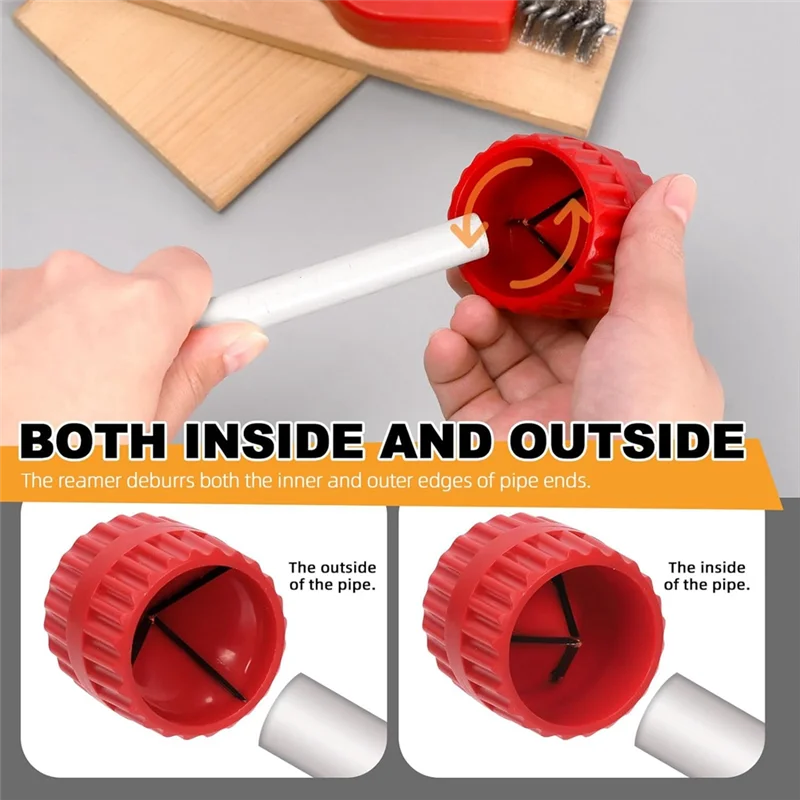 A31Z-4Pcs Copper Pipe Cleaner And Reamer Sets,For Plumbers To Prepare Pipes To Solder-Plummers Tools To Do The Job