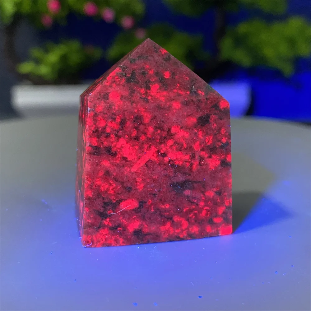 حجر سحري من الكريستال الطبيعي ، برج عمود من 4 جوانب ، عينة من الأحجار الكريمة المعدنية ، هدية التأمل الروحي ، الياقوت الأحمر والأخضر