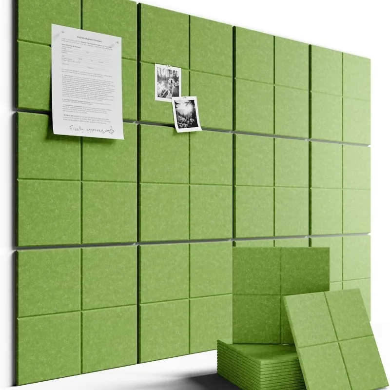 12Pcs Self-adhesive Square/Hexagon Acoustic Panels Acoustic Foam Panels Liner Design Absorbs Noise Background Wall Decor