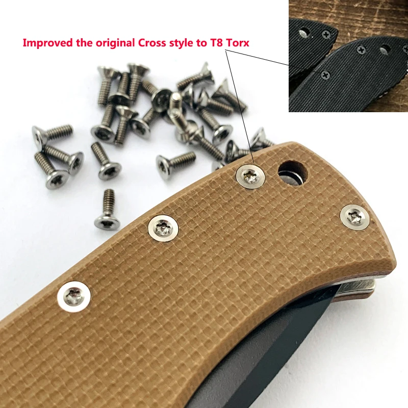 10pcs/Set Titanium Alloy Knife Handle Screws for Emerson CQC Commander Rangemaster Sheepdog T8 Torx Plum DIY Accessories Parts