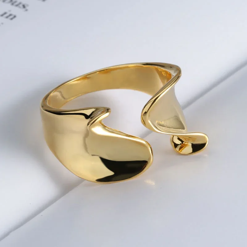 Simple Silver Rings for Women Couple Minimalist Handmade Simple Big Ring Party Jewelry Gift Prevent Allergy