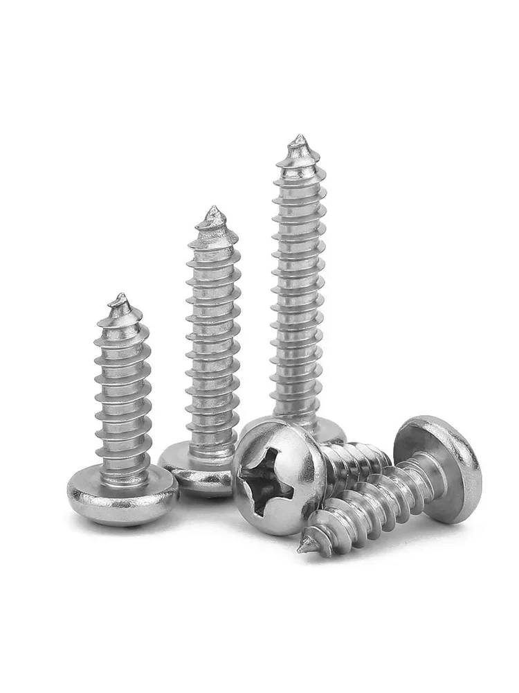 50/100/150pcs Small Cross Round Head Tapping Screw M1 M1.2 M1.4 M1.5 M1.6 M1.7 M1.8 M2 304 Stainless Steel Phillips Self-tapping
