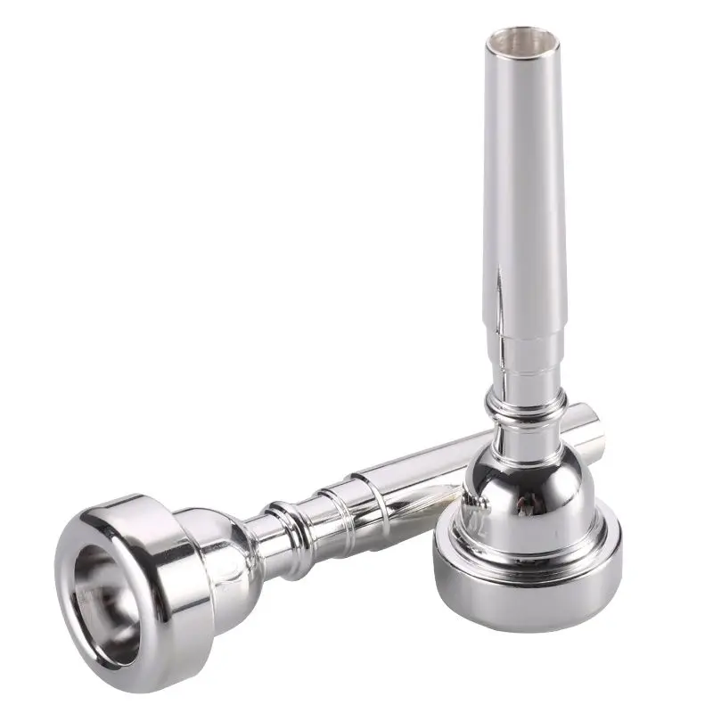 3C5C7C Pure Copper Silver-Plated Trumpet Mouthpiece, Labor-Saving Type Mouthpiece for Beginners, Musical Instrument Accessories