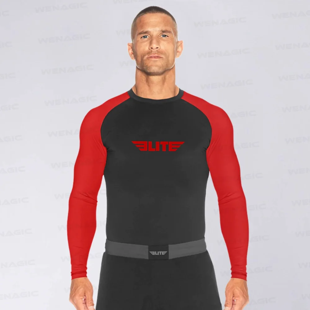 MMA Rashguard Jiu Jitsu Long Sleeve T Shirts Men Shirts Breathable Boxeo Fighting MMA Clothing Gym Boxing Jersey Bjj Rash Guard