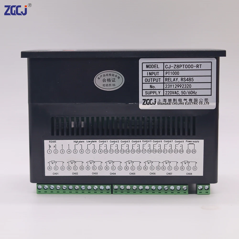 PT1000 8 channels thermostat temperature display meter instrument relay output SSR output RS485 temperature controller