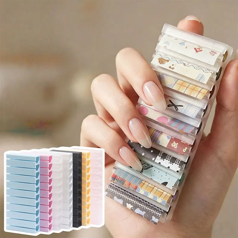 3pcs Nail Foils Gradient Transfer Foil Storage Box for Foil Sticker Storage Portable Colorful Display Stand Decals Storage Tool view 3