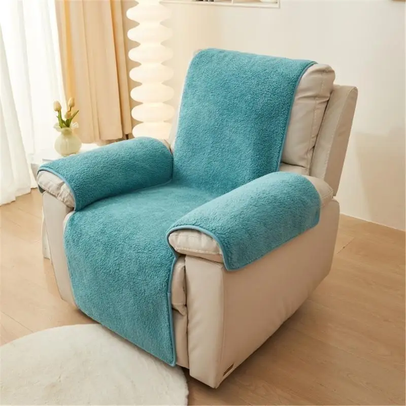 حامي مسند الذراعين سميك Lambswool Recliner غطاء واقي أثاث مريح