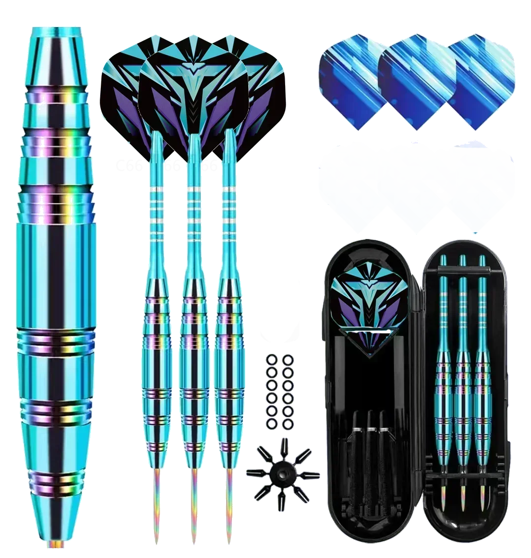 Professional Darts Steel Tip Sets 23g Metal Tip Darts 3 Aluminum Dart Shafts Steel Tip Dart Set + Extra 3 Dart Flights