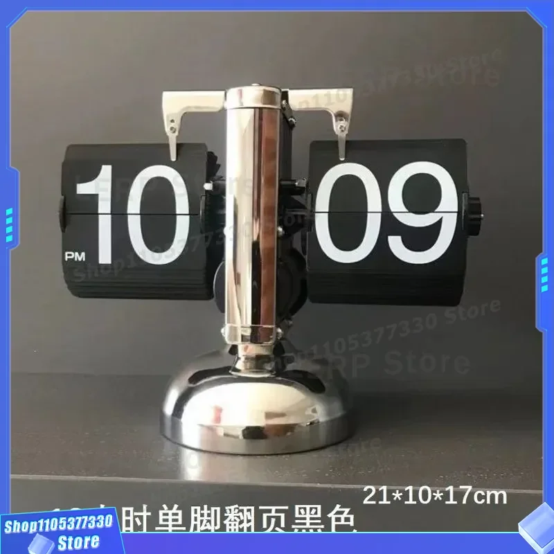 Automatic Page Turn Clock Small Balance Desktop Ornament for Living Room Home Decoration Enjoy Life Modern Design Gift Idea