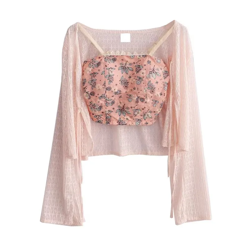 Dentelle ort ouvert Cardigan glace soie Protection solaire vêtements femmes coréen Sle coupe ample longue Sve v-ne pull été Ou...
