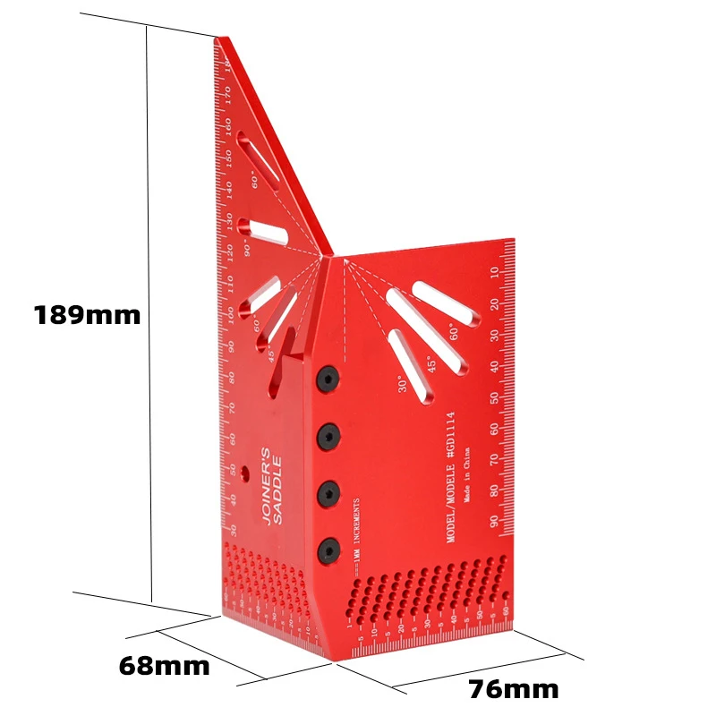 1Pc Carpenter Square Hole Scribing Ruler 30-120 Degree Multi Angle Measuring Ruler Construction Precision Woodworking Tool