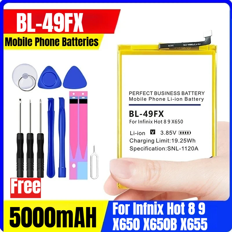 

BL-49FX 5000mAH Mobile Phone Batteries for Infnix Hot 8 9 X650 X650B X655