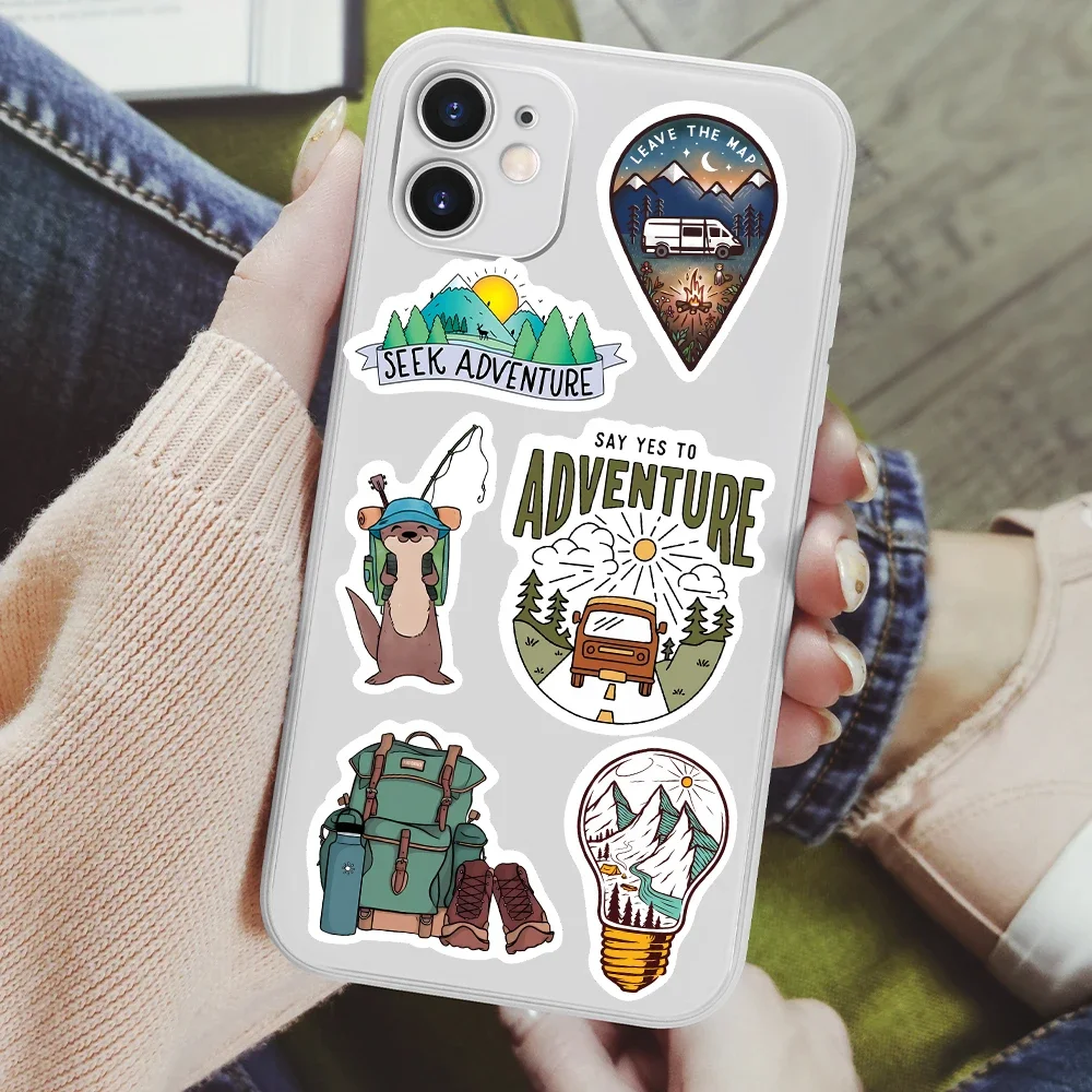 Outdoor Camping Stickers Forest Adventure DIY Toy Decorative Graffiti Decal for Phone Luggage Laptop Bottle Scrapbook Waterproof