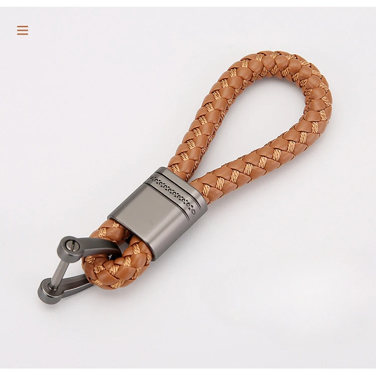 Hand-Woven Key Ring Leather Car KeyChain Men Women Rope Key Chain Waist Keyring Charm Key Holder Gift Jewelry image 6