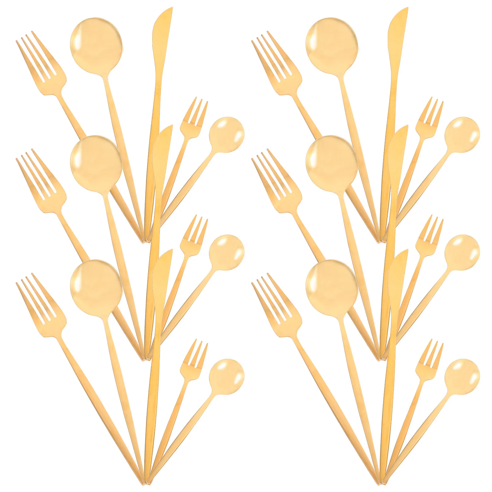 

1Set Elegant Stainless Steel Silverware Set Cutlery Flatware Fork Spoon Knife Combo Ideal for Wedding Birthday Camping Dining