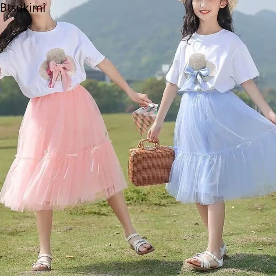 Girls' Half Length Skirts 2026 New Princess Skirt Children's Summer Five Point Short Skirt Childrens Fashion Solid Color Skirts