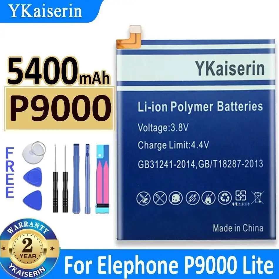 

Mobile Phone Battery Safe 5400mAh For Elephone P9000 P9000 Lite