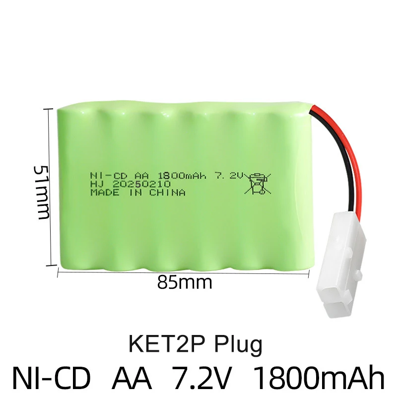Bateria lipo 7.2v 1800mah rc baterias para caminhão rc recarregável carro NI-CD aa bateria com sm jst el2p ket 5559 plug
