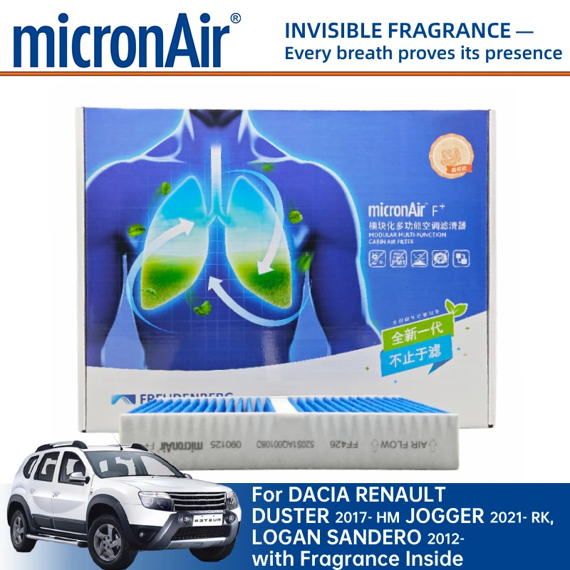 

For DACIA RENAULT DUSTER 2017- HM, JOGGER 2021- RK, LOGAN SANDERO 2012- micronAir Cabin Filter FF426 Car Fragrance Inside