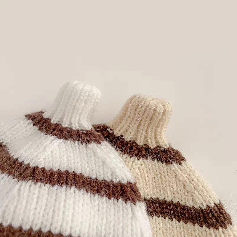 Autumn Winter Kids Boys Girls Knitted Hats Lovely Panda Accessories Baby Beanies Soft Warm Stripe Children Caps