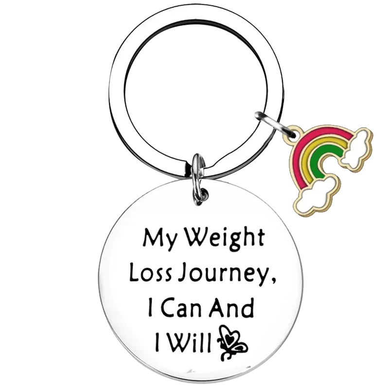 Weight Loss Keychain My Weight Loss Journey I Can and I Will Diet Journey Key Rings