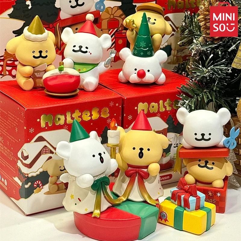 MINISO Blind Box Maltese Starlight Series Model Cute Desktop Atmosphere Decorative Ornament Children's Toy Figure Birthday Gift