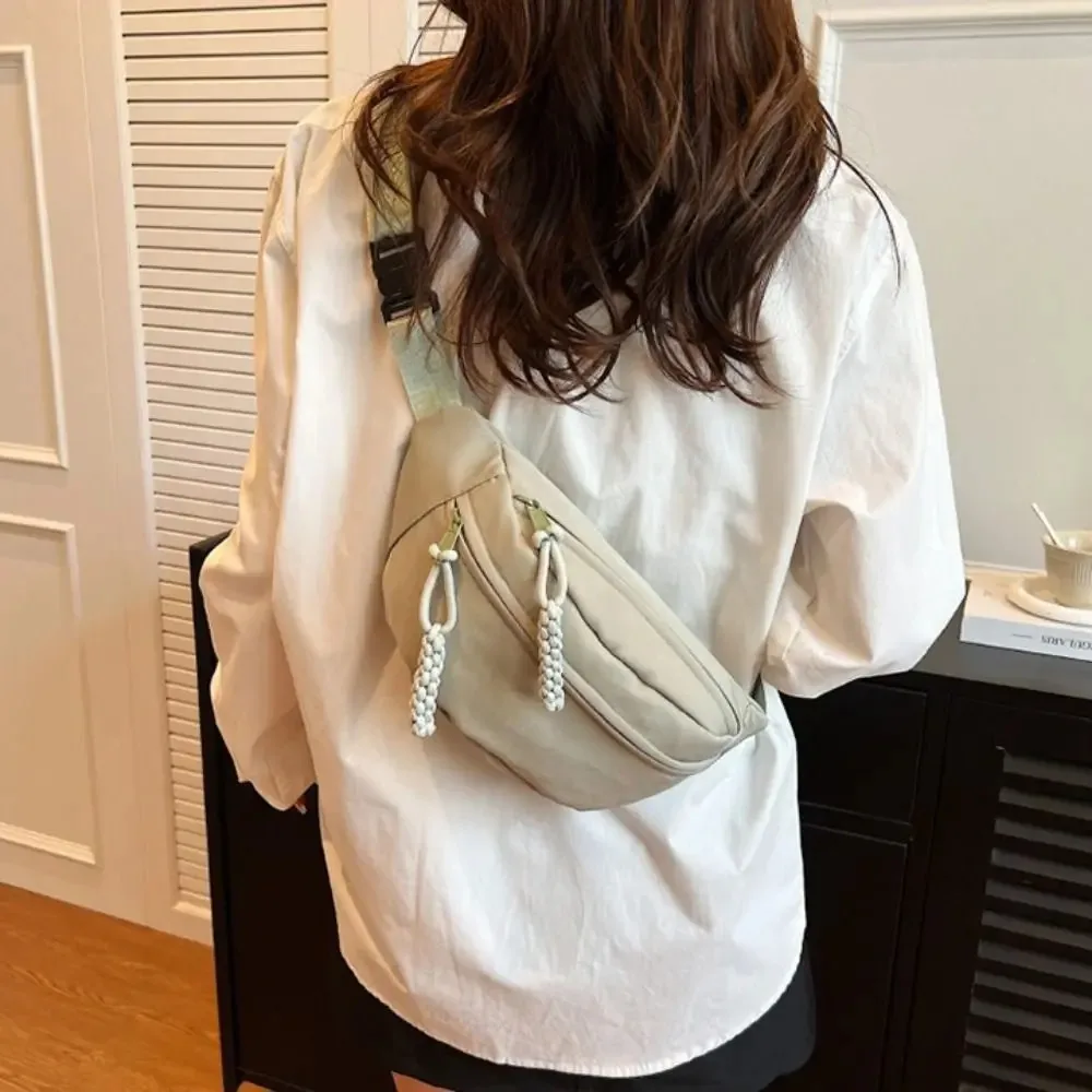 Chest Bag Banana Bag for Women Sling Crossbody Waist Pack Canvas Running Waist Bag Casual Sport Half Moon Belt Bag