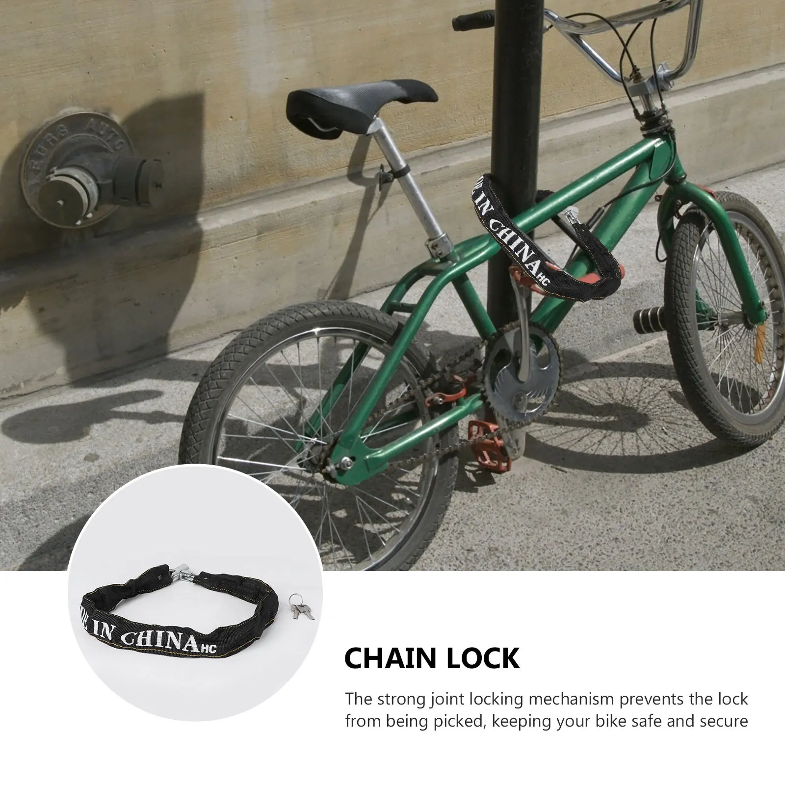

Heavy Duty Chain Lock For Bike Motorcycle Anti-Theft Security Locking Bicycle Accessories Hard To Cut Random Letter