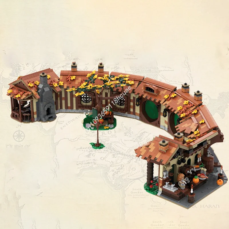 3059 قطعة MOC التنين الأخضر نزل الهوبيت واللورد نموذج بناء هدايا عيد الميلاد كتل العمارة لتقوم بها بنفسك لعبة فكرة الطوب عيد ميلاد #2