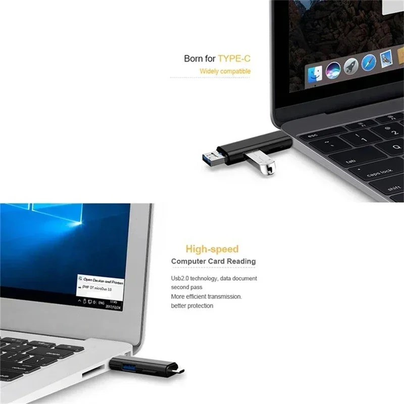 Picture 5: 5 IN1 Multifunction USB 2.0 Type C USB Micro USB SD TF Memory Card Reader For Phone Android Computer Dock OTG Type C Adapter