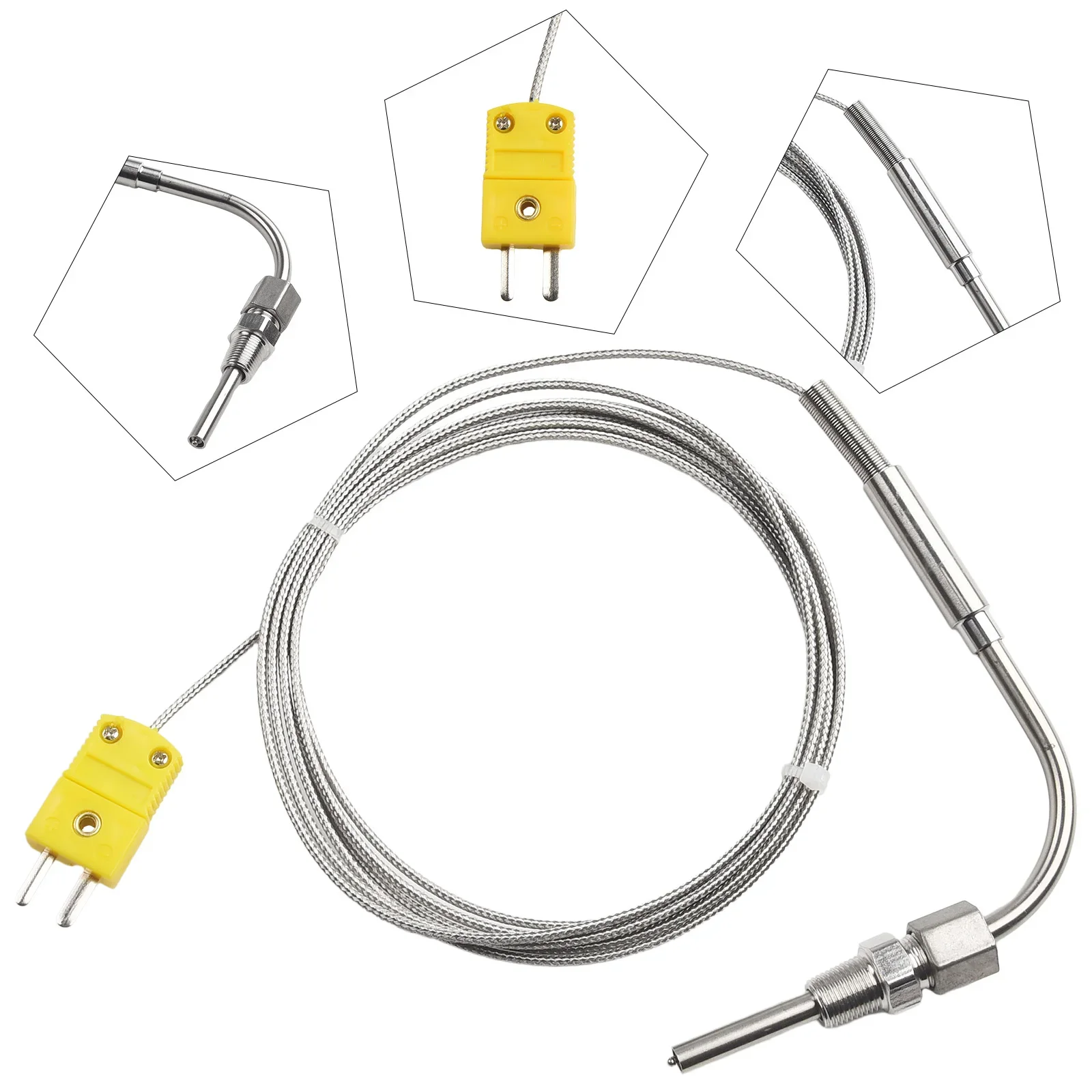 High Quality Thermocouple Exhaust Probe Adjustable Connector K-Type High Temperature Mini Pressure Lock Stainless Steel