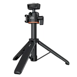 VRIG TP-06 Extendable Phone Tripod Selfie Stick 360° Ball Head Camera Tripod for iPhone Samsung HUAWEI Lightweight for Travel