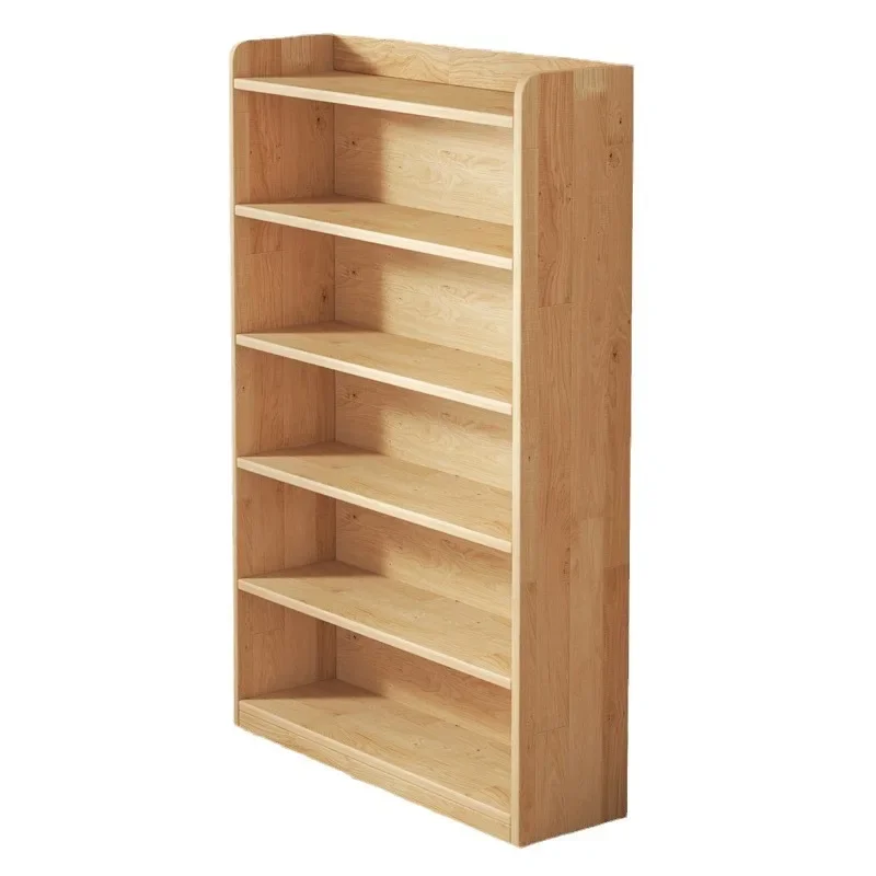 Household bookcase storage cabinet All solid wood bookshelf Floor shelf Integrated wall cabinet Locker Children and students