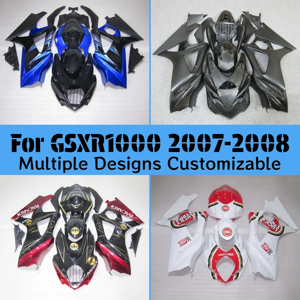 

Для GSXR1000 2007 2008 настраиваемые обтекатели GSXR 1000 07 08, комплект обтекателя послепродажного обслуживания мотоцикла