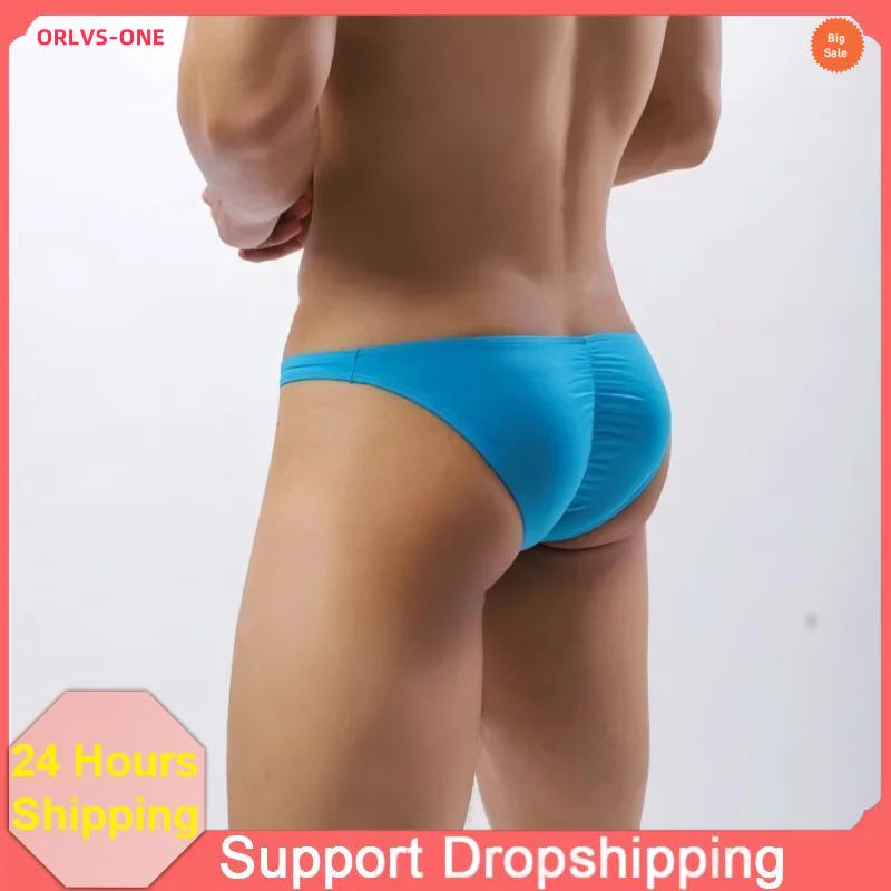 

Men's Briefs Sexy Briefs High Elastic Ice Silk Man Underwear Solid Color Youth Thin Section Comfortable Breathable Skin friendly