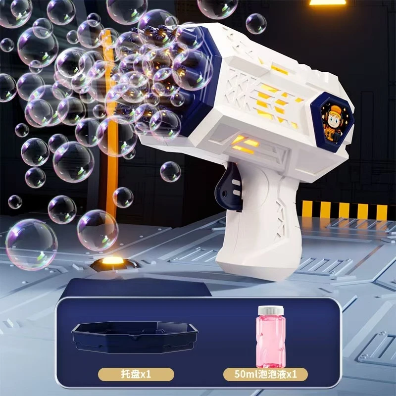 Bubble Machine ของเล่นเด็กอินเทอร์เน็ตคนดังอัตโนมัติ Bubble Blowing Stick ระเบิดรุ่น Gatling Gun ทนทาน