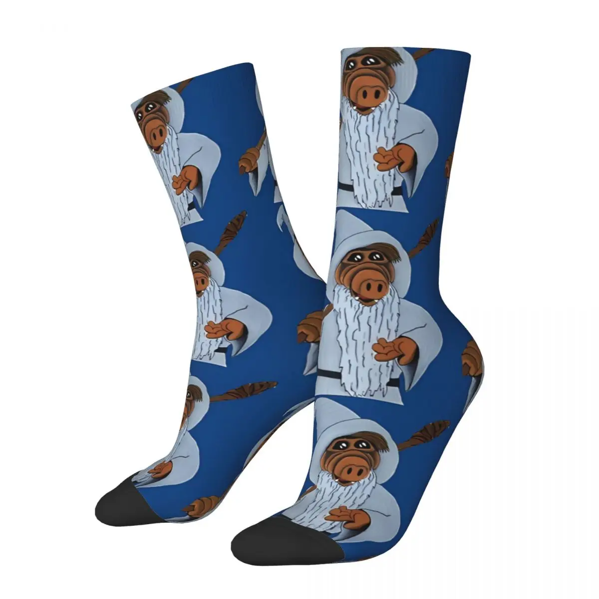 

Funny Men's Socks Gand Retro ALF Ah Fu At Home TV Series Harajuku Crazy Crew Sock Gift Pattern Printed