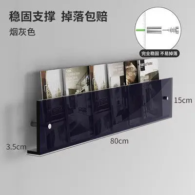 Acryl tijdschriftenrek voor wandmontage, transparante literatuurhouder voor deur of gang, slanke displayplank voor boeken en brochures