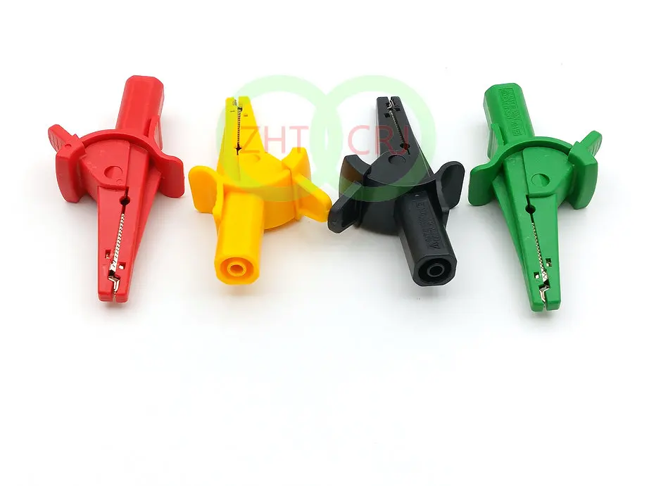 new 4 color 1000V 10A HV test Alligator clip for 4MM BANANA Multimeter pen