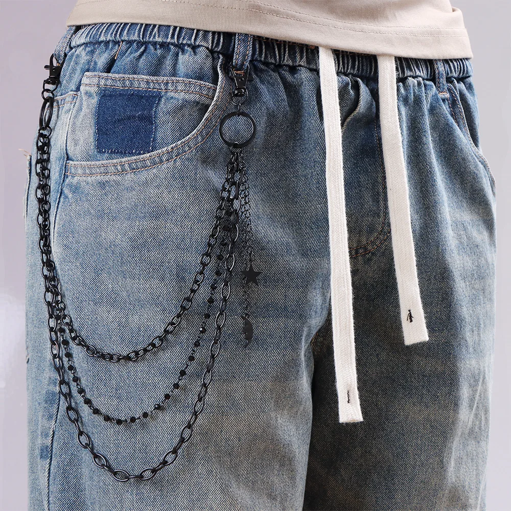 Popular Chain for Pants - Fashionable Star and Moon Pendant Versatile Multi-layer Chain for Pants, High-end Chain for Jeans