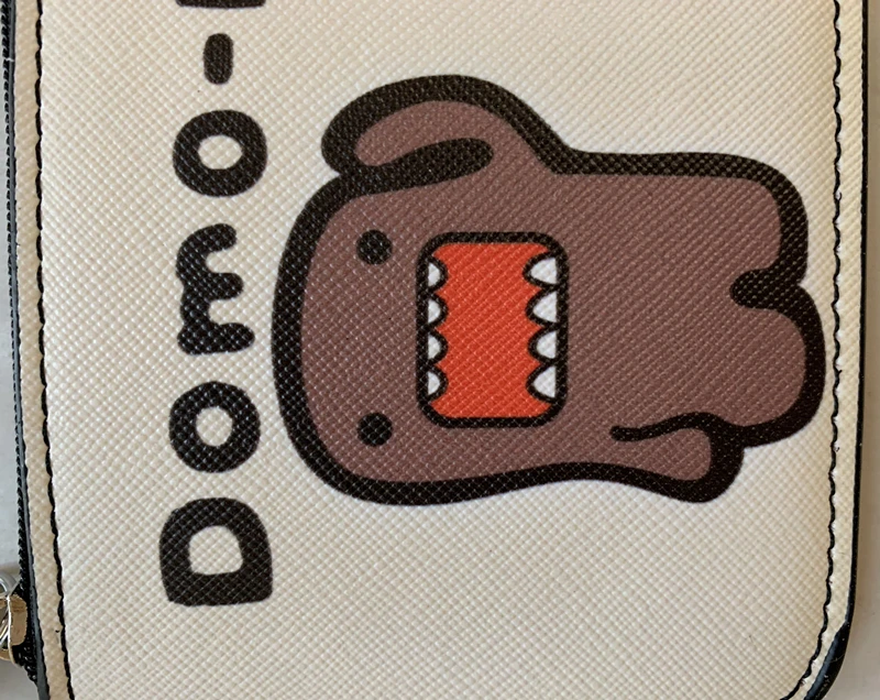 Domo Kun ID Card Holder Case Leather Cute Coin Purse Waller uomo donna Bag portachiavi Storage Bag