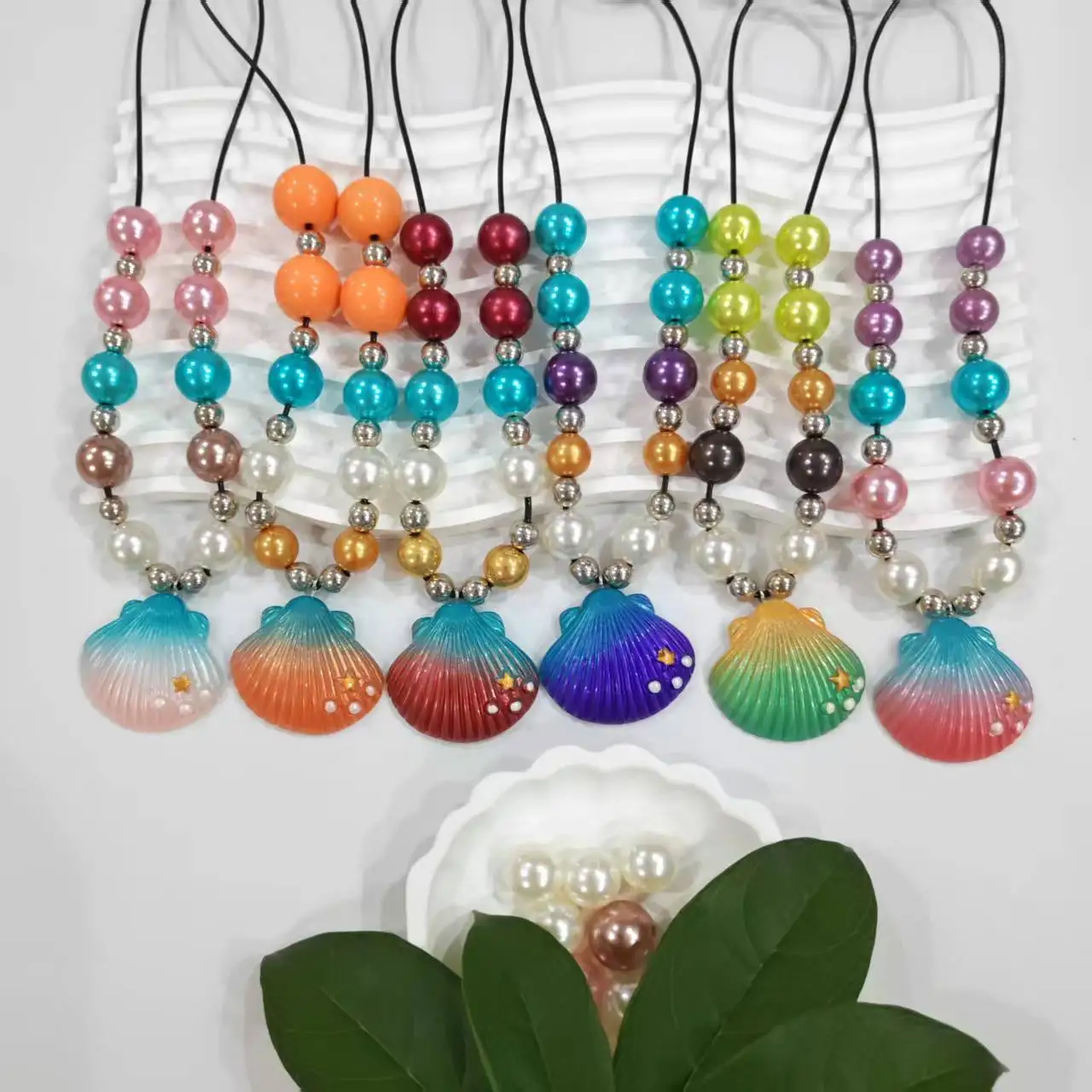 

New Beach Style Seashell Necklace Beaded Choker Necklace for Children Handmade Ocean Adjustable NecklaceJ ewelry
