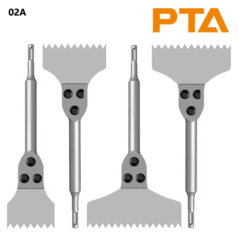 SDS Plus 02A denti scalpello Kit di riparazione raschietto per pavimenti lama sostituibile Scaling scalpello pala per la rimozione del muro di