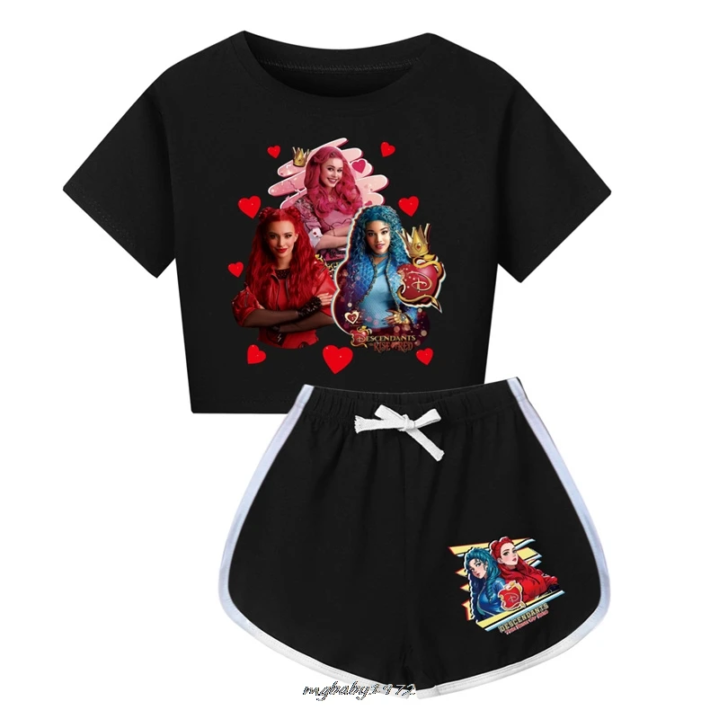 

Descendants 4 Summer Clothes Sets Kids Cartoon T-shirts Shorts Two-piece Set Baby Girls Boys Tracksuit Girls Outfits Suit