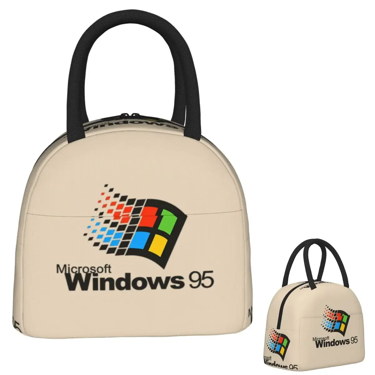 Windows 95 Geeks Nerd Insulated Lunch Bag for Women Kids Portable Food Boxes Thermal Lunch Box Tote