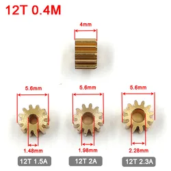 122A 121.5A 0.4M Pinion Motor Shaft Hole 1.5/2mm Outer Diameter 5.6mm Mechanical Copper Gears 12T 1.5A 2A 2.3A