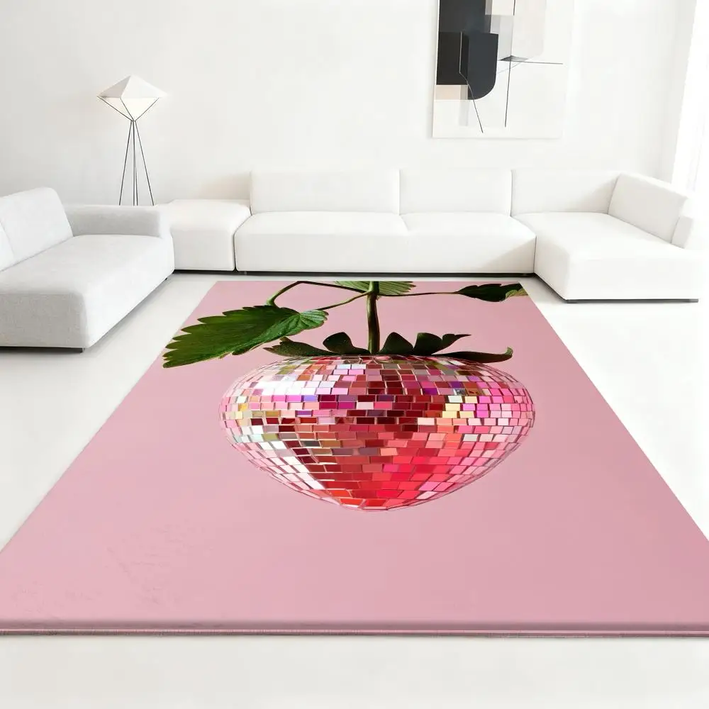 

Disco fruit fashion funny Floor Mat Soft Thickened Absorbent Non-Slip Bedroom Living Room Door Mat Home Decor Flannel Rugs